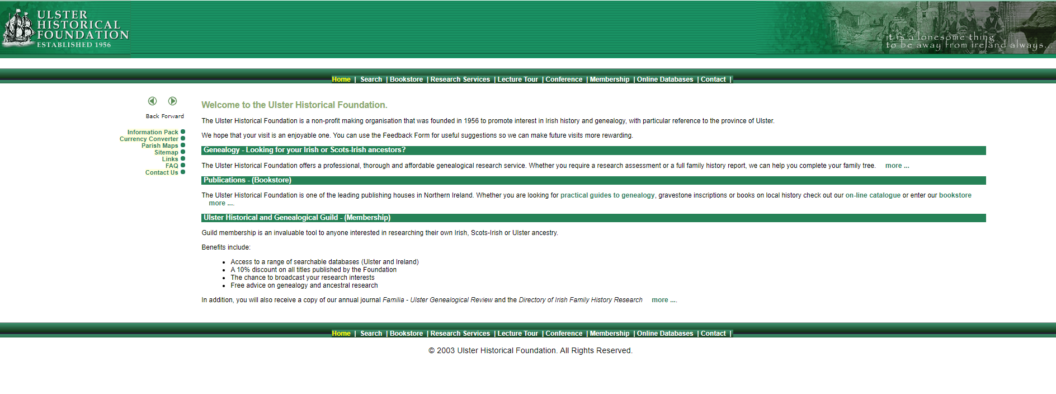 Website circa 2003