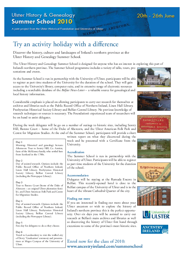 Family History Conference 2010 Flyer