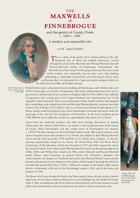 Maxwells of Finnebrogue and the gentry of County Down