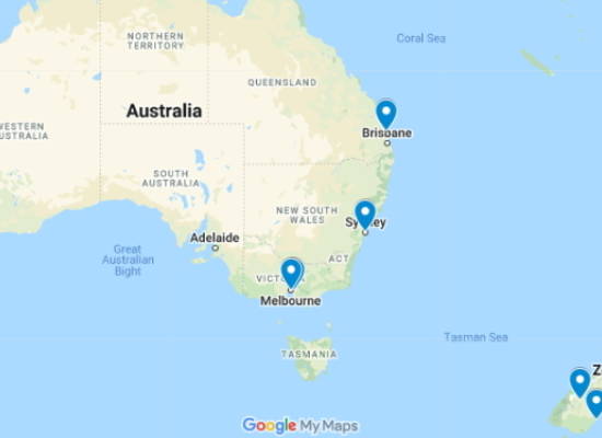 Australia and new Zealand lecture tour itinerary 2017