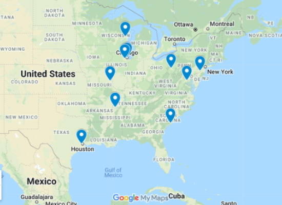 USA lecture tour itinerary March 2022